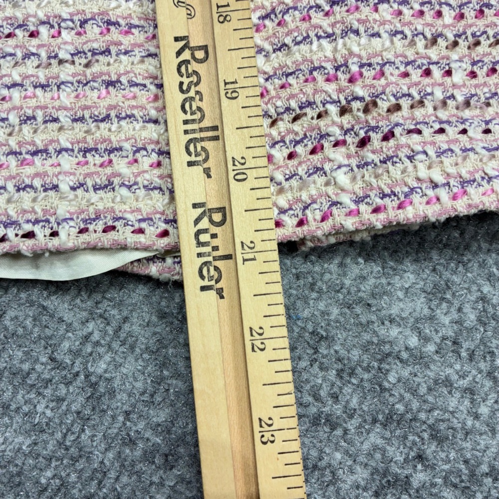 Kasper Tweed Skirt Suit Womens 10 Pink Purple Open Jacket Career Wear - Picture 12 of 13